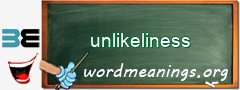 WordMeaning blackboard for unlikeliness